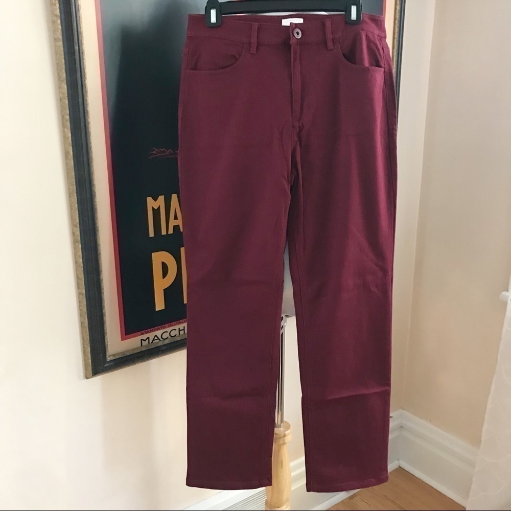 Christian Siriano For J Jill Merlot Straight Legged Denim Jeans Size 8 Tall